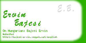 ervin bajcsi business card